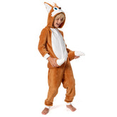 Kinder Tierkostüm Fuchs mit Schwanz Pajamas Kostüm